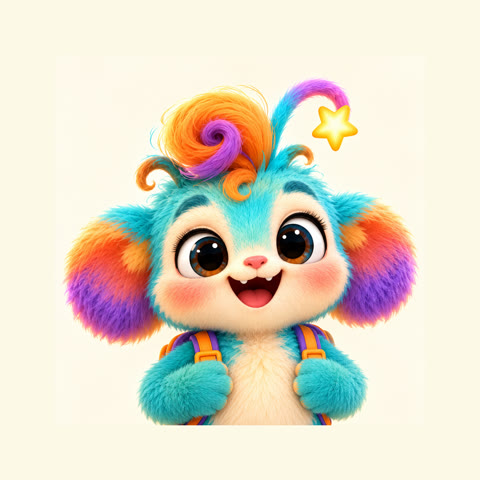 Zuzulê, o personagem turquesa de cabelo colorido